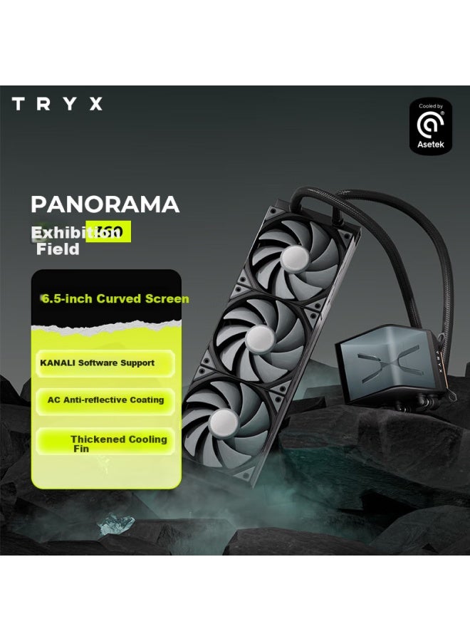 Tryx Panorama 360 Water-cooled Cpu Cooler Black 6.5-inch Curved Screen / Asetek8 / Ki Software / Naked-eye 3d Vision - Image 1