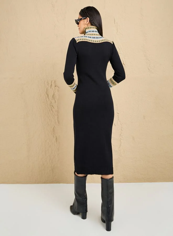 ستايلي Trim Knit Dress