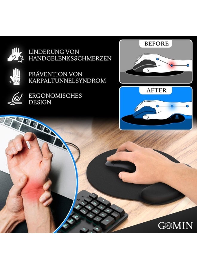 Ergonomic Mouse Mat with Gel Wrist Rest – Non-Slip Waterproof Memory Foam Pad for Computer & Keyboard - Image 2