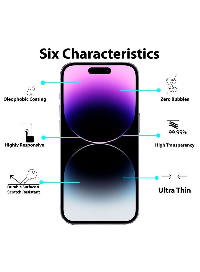 BORTONY Tempered Glass Screen Protector (14 Pro Max) Film Full Coverage Edge to Edge Case Friendly 9D Screen Protector For Apple iPhone 14 Pro Max 6.7'' Clear/BLACK - Image 2