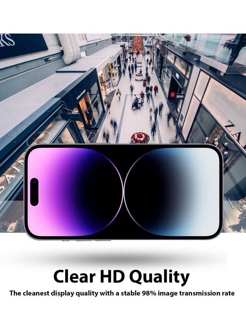 BORTONY Tempered Glass Screen Protector (14 Pro Max) Film Full Coverage Edge to Edge Case Friendly 9D Screen Protector For Apple iPhone 14 Pro Max 6.7'' Clear/BLACK - Image 3