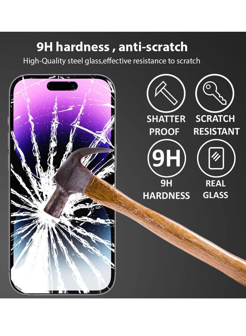 BORTONY Tempered Glass Screen Protector (14 Pro Max) Film Full Coverage Edge to Edge Case Friendly 9D Screen Protector For Apple iPhone 14 Pro Max 6.7'' Clear/BLACK - Image 4