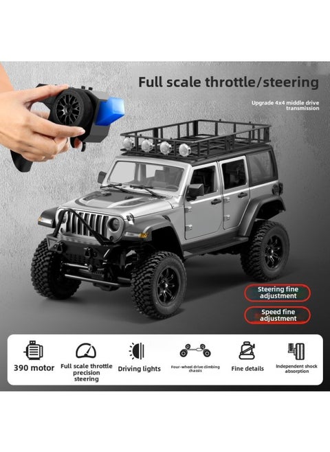 Mangniu MN128 Full-scale RC Model Remote Control Car Four-wheel Drive Climbing Car Simulation Off-road Vehicle Toy-Color:Hardtop Edition-Silver Standard-Proportion:1:12