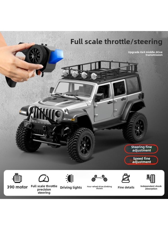 Mangniu MN128 Full-scale RC Model Remote Control Car Four-wheel Drive Climbing Car Simulation Off-road Vehicle Toy-Color:Hardtop Edition-Silver Standard-Proportion:1:12