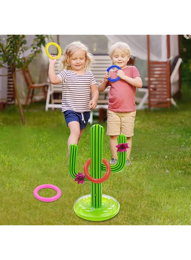 كاست ويف مجموعة ألعاب حمام السباحة، حلقة كرة السلة، لعبة رمي الحلقات المتقاطعة القابلة للنفخ، وألعاب رمي حلقات الصبار القابلة للنفخ للأطفال، ألعاب حمام السباحة للمراهقين والبالغين والعائلة - Image 4