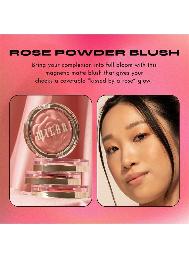 MILANI Rose Powder Blush - Tea Rose (0.6 Ounce) Cruelty-Free Blush - Shape, Contour & Highlight Face with Matte or Shimmery Color - Image 5