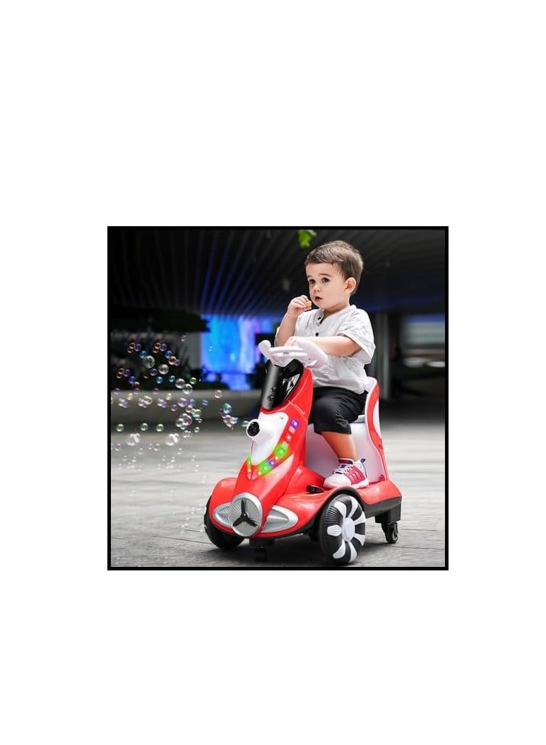 NTECH Electric Four-Wheel Kids Car | Bubble Function | 360 Degree Rotation | Cool LED Lights | Seat Belt | Safe & Comfortable | TM010 - Image 3