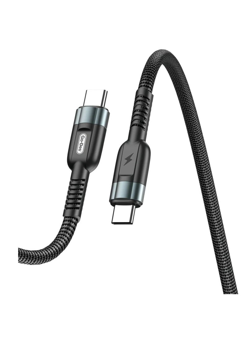 GO-DES Type-C to Type-C PD Fast charging cable nylon braided aluminum alloy usb cable - Image 1