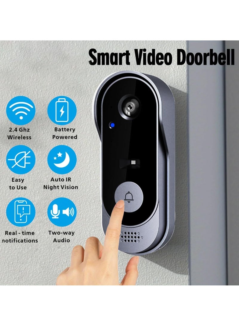 Alruht Video Doorbell, IP65 Rainproof, Wireless Video Doorbell Camera, Motion Detection, Live View and Night Vision, with 2.4G WiFi and Cloud Storage - Image 5