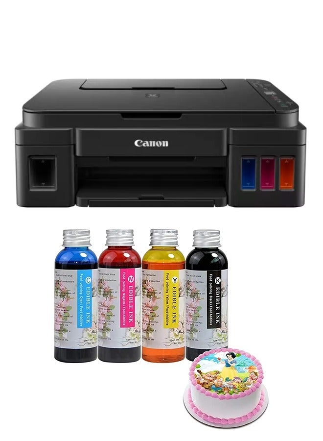 PIXMA G3416 All-in-One Multi-Function Printer With Food Grade 400ML 4 Colors 100ML/Bottle Ink Black