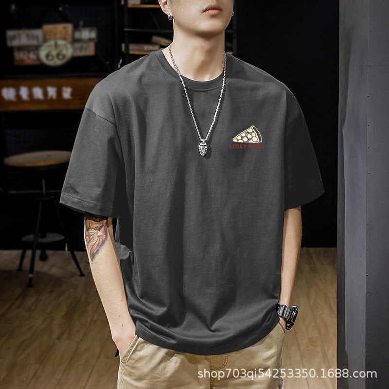 Short sleeve t-shirt men's cotton men's half sleeve men's summer new T-shirt loose plus size fashion brand men's half sleeve - Image 1