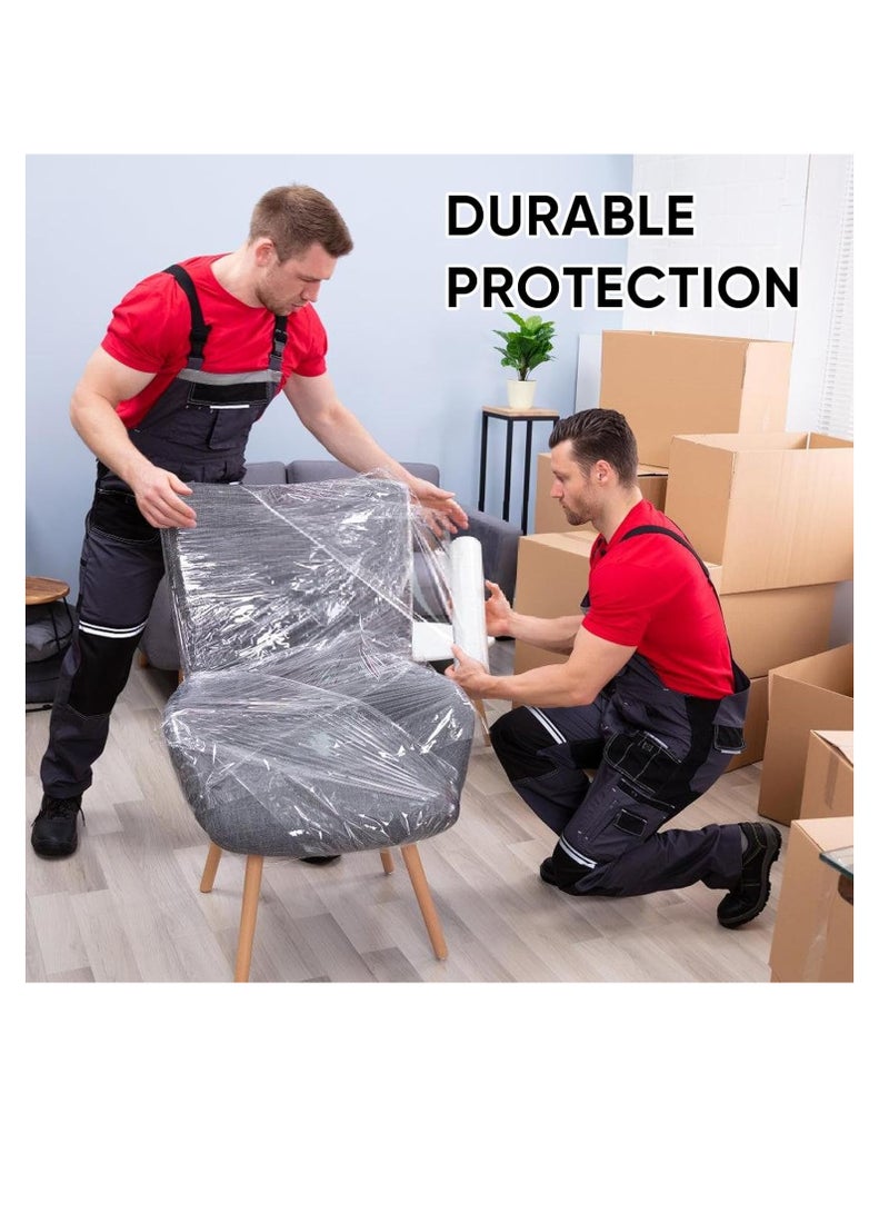 ECVV 6 Roll Clear Stretch Film Wrap - 500mm Heavy Duty Plastic Shrink Wrap for Pallet Wrap, Packing, Moving and Packaging - Cling Wrap, 1.20 kg, 400g core - Image 5