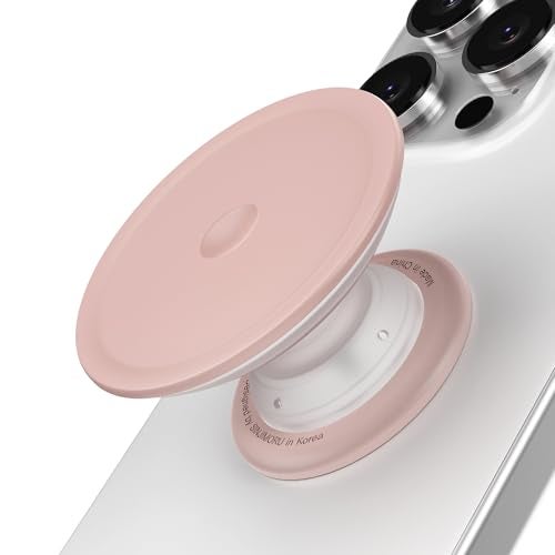 Sinjimoru for Soft Silicone Phone Grip Stand Strong Adhesive Slim Holder for Comfortable OneHand Use on Any Smartphone Tap Tok Pink - Image 1