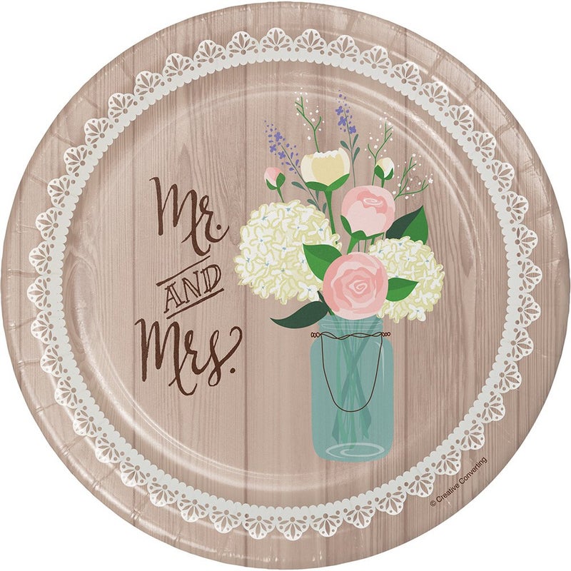 Creative Converting 8 Count Sturdy Style Paper Dessert Plates 7 Rustic Wedding