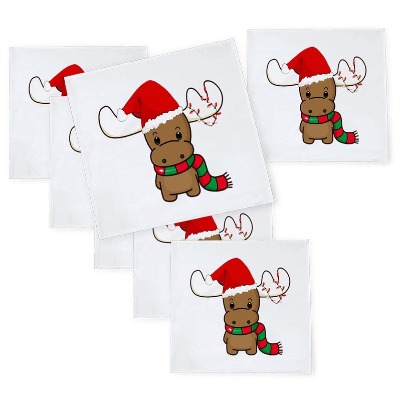 Khakee 6 Pcs Christmas Theme Silk Table Napkins 10x 10 for Xmas Decoration Christmas OrnamentsChristmas Giftxmas21683 - Image 1
