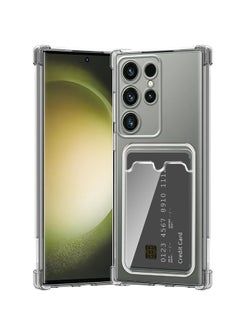 Compatible with Samsung Galaxy S24 Ultra Case Cover Premium Slim Soft Shockproof Wallet Case with Card Holder and Camera Protection for Samsung S24 Ultra by Grabist Clear (Samsung Galaxy S24 Ultra)