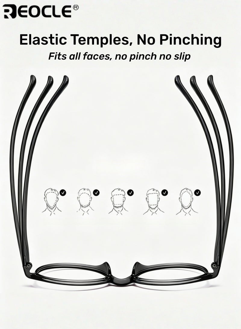 REOCLE Blue Light Blocking Glasses Computer Reading & Gaming & TV & Phones Glasses Anti Eyestrain UV Glare Glasses for Women Men - Image 5