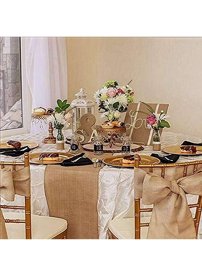 لفة مفرش طاولة من الخيش الطبيعي، 30 سم × 10 متر، للمناسبات والحرف اليدوية - Image 5