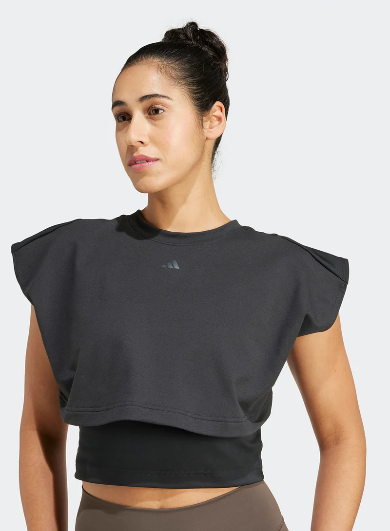 Adidas Power Boxy French Terry 3 Stripe Tank
