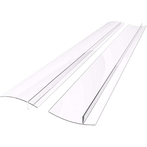 HELESIN Silicone Gap Covers, (2 PCS) Silicone Stove Gap filler Stopper Kitchen Stove Gap Covers - Flexible Stove Counter Gap Cover, Food Grade (21 Inches, Semi Clear) - Image 1
