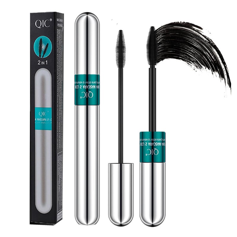 Qic NaSeny 2in1 Vibely Mascara Waterproof Black Volume And Length Thickening And Lengthening Dual Effect 5X Longer Mascara Smudge-Proof Non Clumping - Image 1