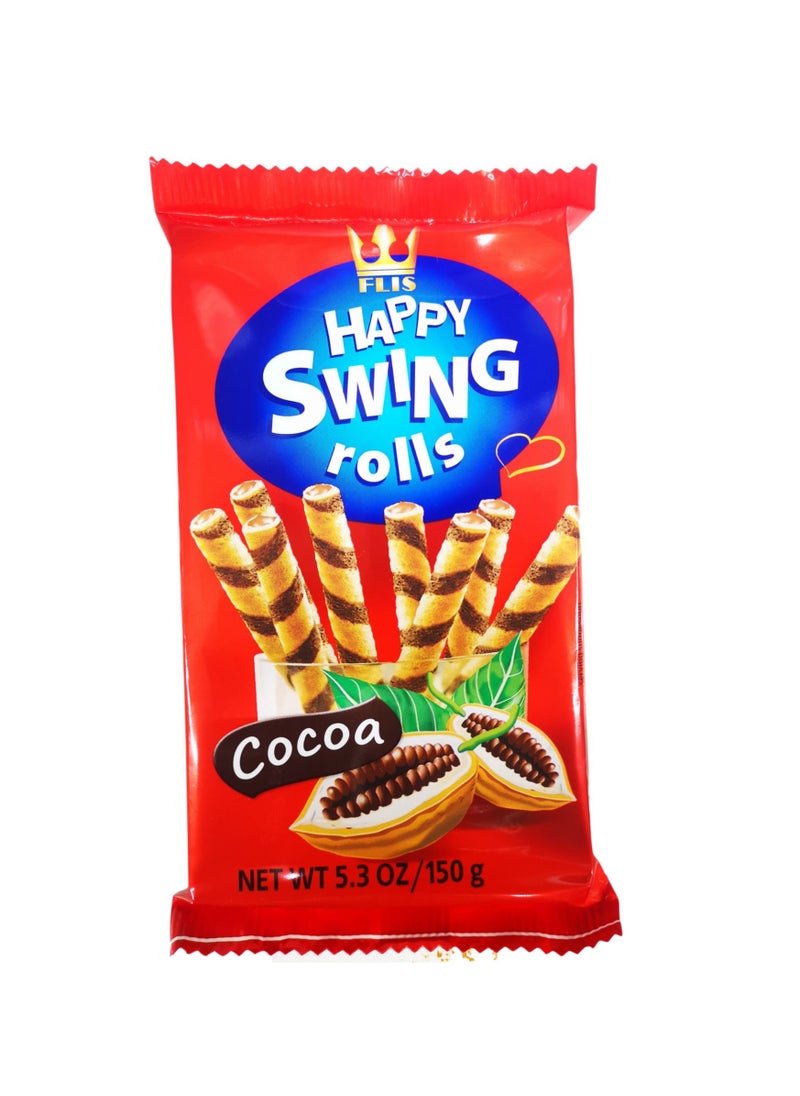 FLIS - Happy Swing Wafer Rolls With Cocoa Filling 150g - Image 1