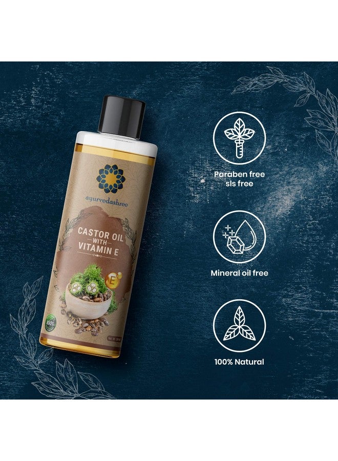 يورفيداشري زيت الخروع البارد النقي ١٠٠٪ من أيورفيداشر مع فيتامين هـ، ٢٠٠ مل، ٦.٧٦ أونصة سائلة - مرطب ومُعالج، للبشرة الجافة، العناية بالشعر، زيت الخروع البارد مع فيتامين هـ - Image 4