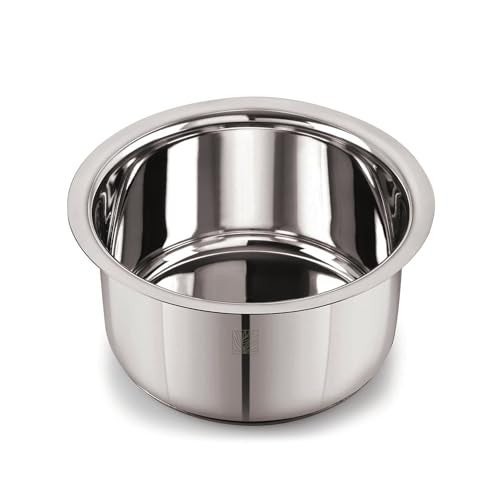 Earthy Fables Stainless Steel Heavy Bottom Tope/Patila/Bhogona/Tapia for Milk, Boiling, Better Nutrition & Heat Distribution, Uses Less Oil & Gas, Stove & Induction Bottom, 24 cm, 5.5L - Image 1