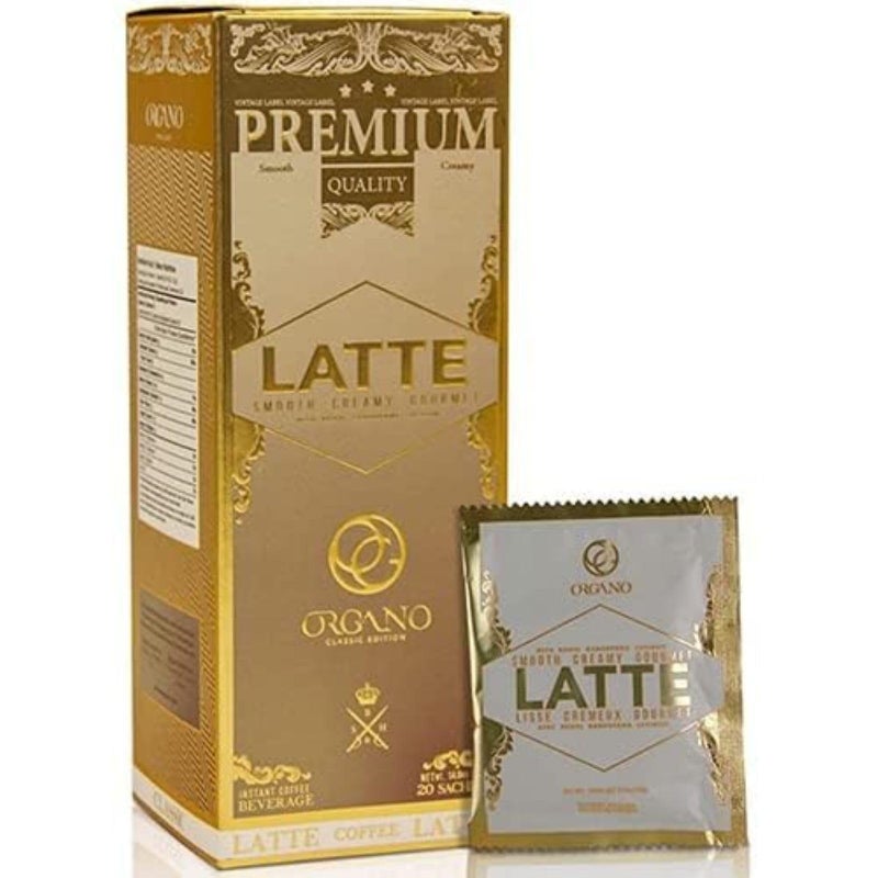 ORGANO Gourmet Cafe Latte, 100% Certified Ganoderma Lucidum (20 Sachets) - Image 1
