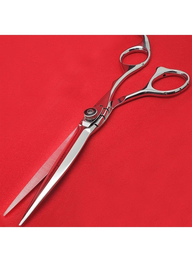Saaqaans MSS-02 Professional Hair Cutting Scissors Set - Package includes Barber Scissor, Thinning Shear, Straight Razor, 10 x Double Edge Blades & Hair Comb in Stylish Scissors Case (Silver USA) - Image 2