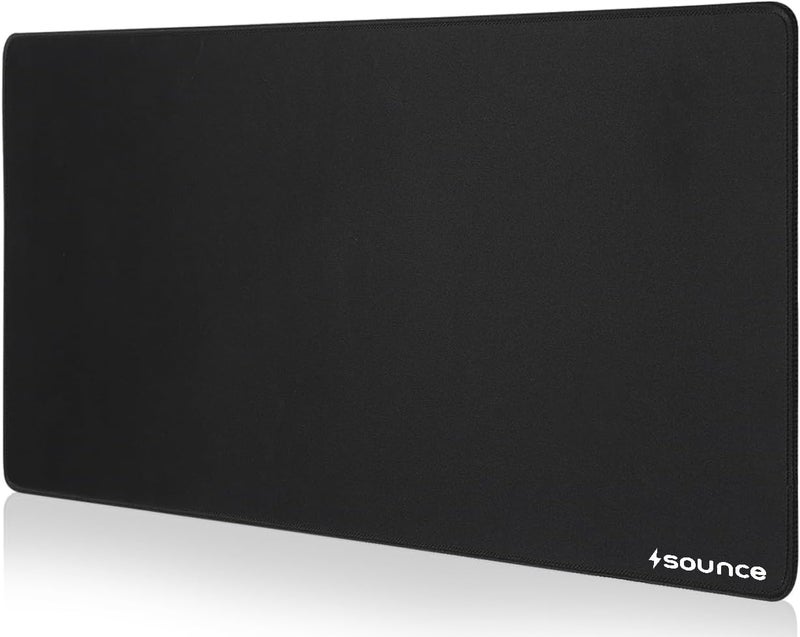 Sounce Mouse Pad Mercerized Surface Anti-fray Edges and Anti-Slip Rubber Base Gaming Mouse Pad a Laptop Desk Mat with Smooth Mouse Control Dimensions 900L x 400B x 2H mm (Black) - Image 1