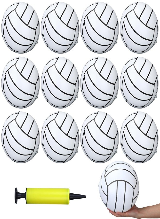 Poen 12 Pcs Inflatable Volleyball 8 Inch Water Pool Volleyball with Pump Sports Blow up Beach Balls for Adults Teenagers Outdoor Summer Swimming Pool Game Party Favors - Image 1