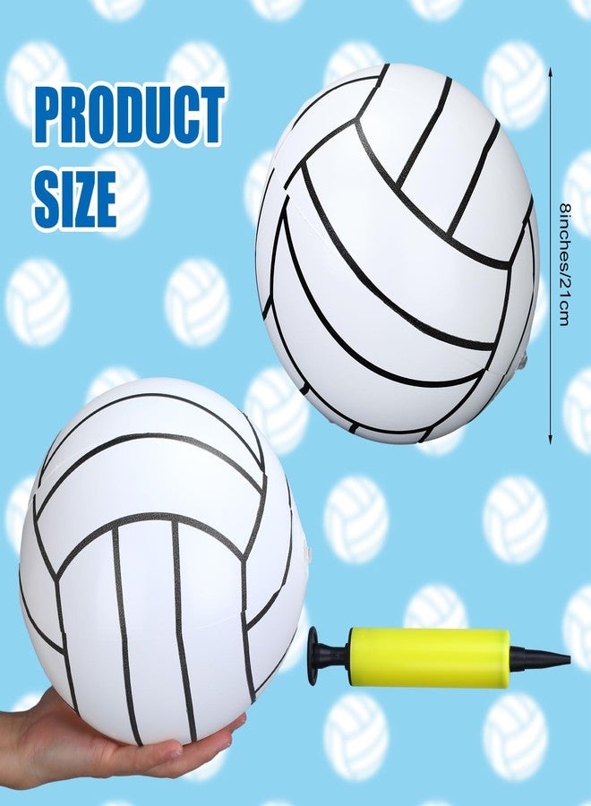 Poen 12 Pcs Inflatable Volleyball 8 Inch Water Pool Volleyball with Pump Sports Blow up Beach Balls for Adults Teenagers Outdoor Summer Swimming Pool Game Party Favors - Image 2