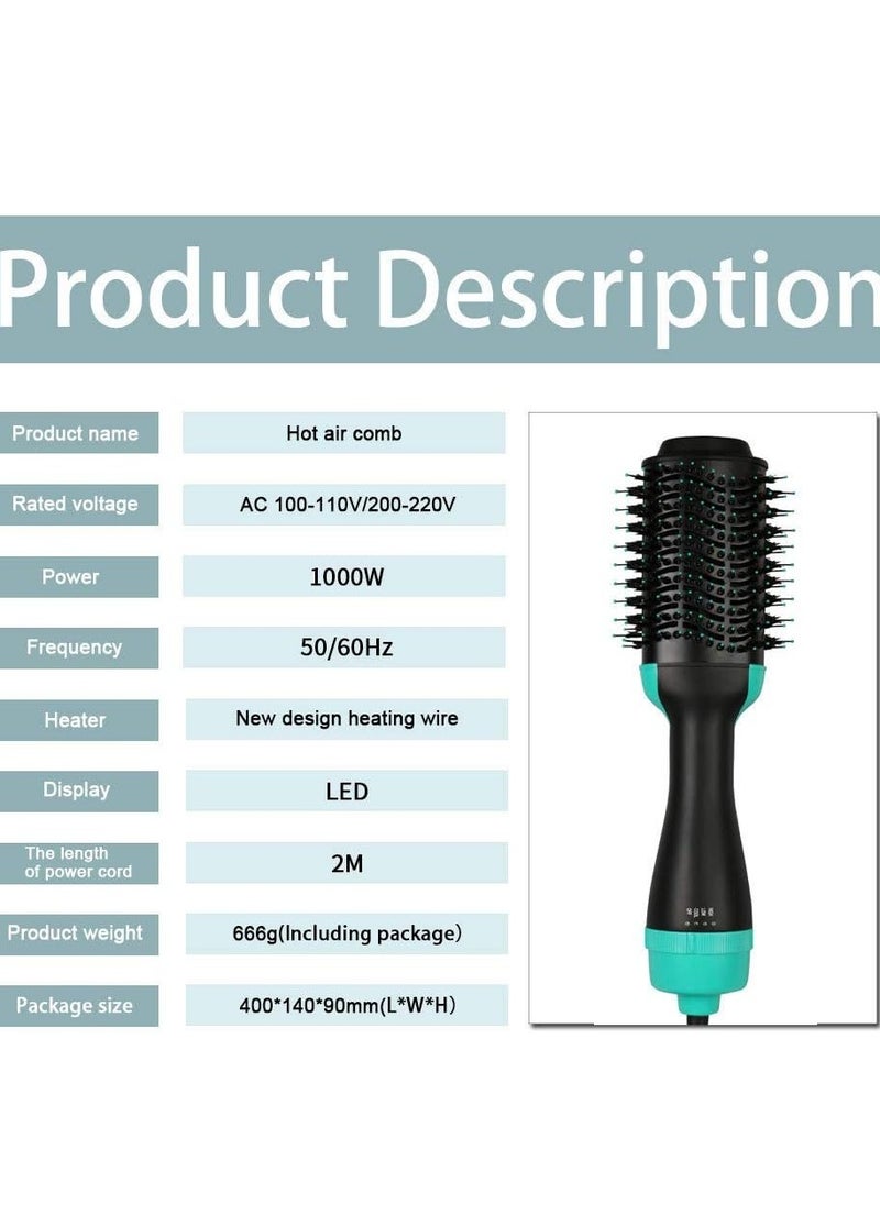 ELTRAZONE 3-in-1 One-Step Hot Air Hair Brush – Multifunction Electric Straightener, Curler, and Dryer Comb (Green)  - Image 5