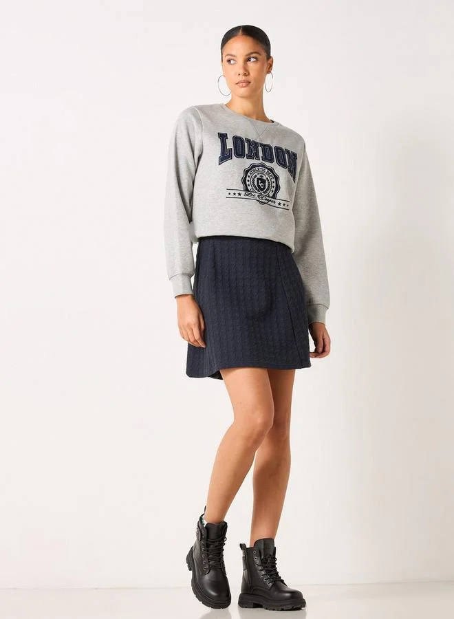 Lee Cooper Lee Cooper Applique Detail Cotton Sweatshirt with Long Sleeves