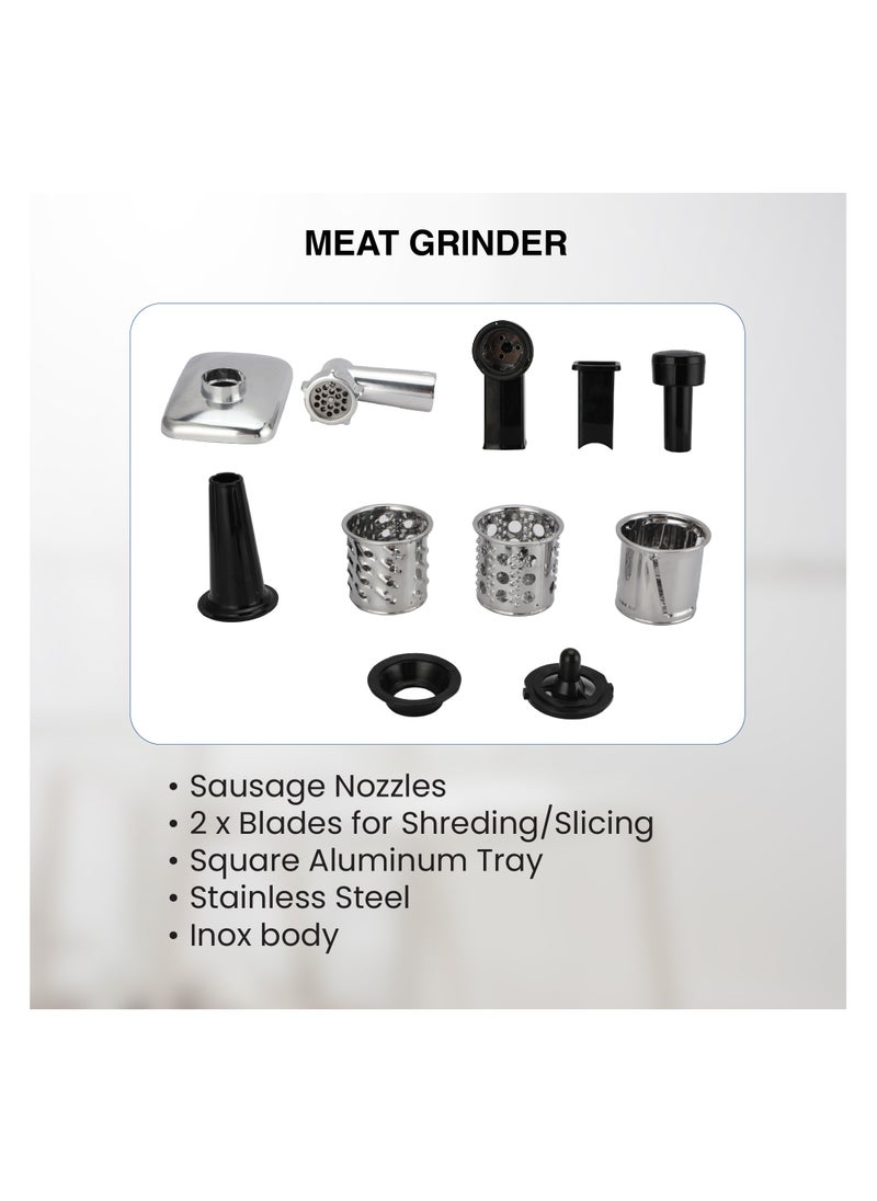 STAR TRACK - STAR TRACK Meat Grinder ST-BID-MG1300, 1300W Lock Power, 100% Copper Motor, Stainless Steel Body, Sausage Nozzles & Shredding Blades, Premium Quality - Image 1