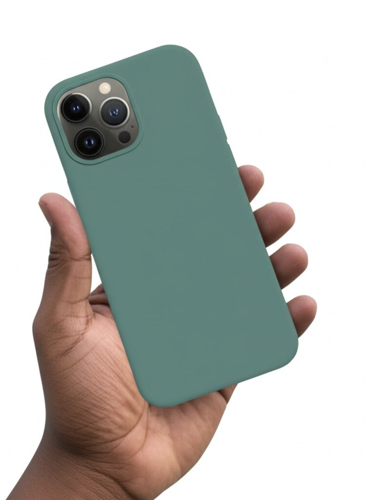 AKSESORY iPhone 13 Pro Max Silicone Case 6.7 inch - Shockproof Soft Cover, Anti Scratch Protective Shell, Impact Resistant Guard, Slim Fit Matte Finish, Full Body Protection (Green) - Image 2