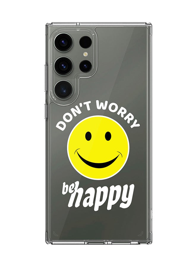 Stylizedd Classic Clear Case for Samsung Galaxy S23 Ultra , Hybrid Soft  Thin Transparent Cover [ Designed for Samsung Galaxy S23 Ultra ] - Don't worry be happy  - Image 1