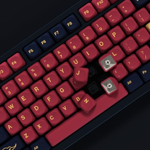 YMKPVR KBDiy Red Samurai Keycaps 60 Percent KOA Profile,Five Sides Dye-Sublimation PBT Retro Custom Keyboard Keycap,131 Keys Cap Set for Cherry Gateron MX Switches Mechanical Keyboards - Image 5