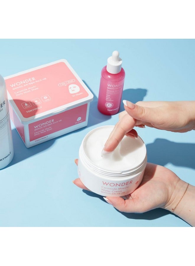 TONYMOLY Wonder Ceramide Mochi Water Cream 10.58Oz Hydrating & Skin Repairing For All Skin Types - Image 4
