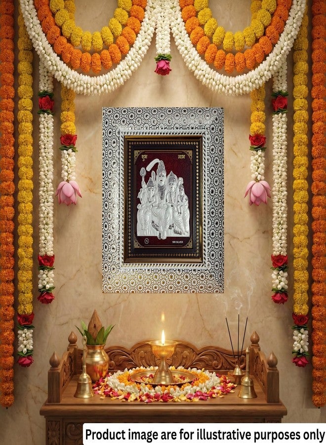 ARTSMINE – Pure Silver Shiv Parivar Frame | 999 Silver Shiva Family Frame | Premium Spiritual & Religious Home Decor | Pooja Room Table Top & Wall | H × L 22 × 20 CM – 1 Unit - Image 4