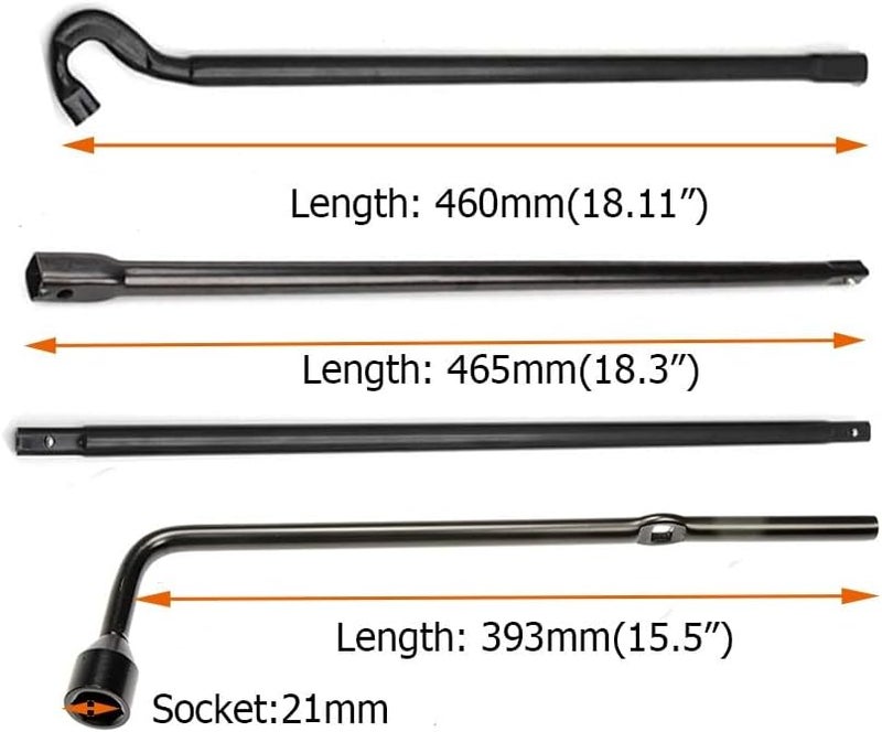 Dr.Roc Compatible with Spare Tire Tool Kit with Tire Jack Handle and Wheel Lug Wrench 2007-2021 Toyota Tundra 2008-2021 Toyota Sequoia - Image 3