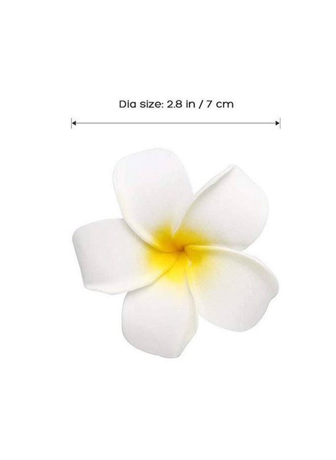 Wendy Mall 10Pcs Hawaiian Artificial Plumeria Foam Flower Hair Clip For Wedding Party Headdress Home Decoration White Yellow  - Image 4