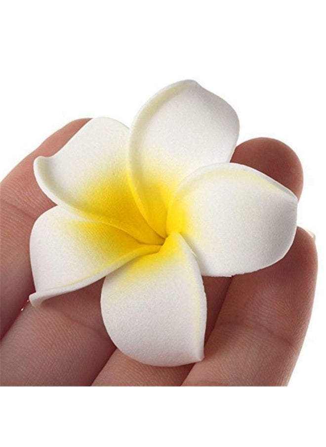 Wendy Mall 10Pcs Hawaiian Artificial Plumeria Foam Flower Hair Clip For Wedding Party Headdress Home Decoration White Yellow  - Image 5
