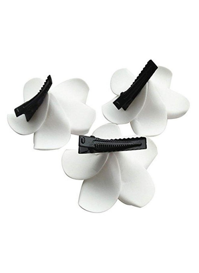 Wendy Mall 10Pcs Hawaiian Artificial Plumeria Foam Flower Hair Clip For Wedding Party Headdress Home Decoration White Yellow  - Image 3