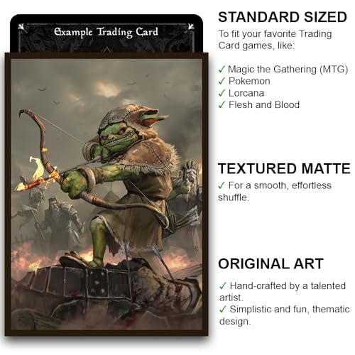 Fantasy North - Skryn - Ruthless Skirmisher - 100 Textured Matte TCG Card Sleeves - Fits Magic MTG Commander Pokemon and Other Card Games - Playing Card Sleeves - Image 2