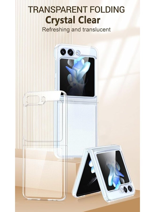 Samsung Galaxy Z Flip 5 5G 2023 Clear Protective Case [Anti-Yellowing & Slim] Full Body Shockproof Hard PC 5G Ultra Wireless - Image 3