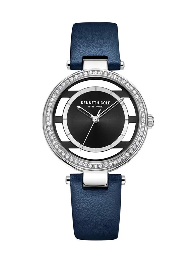 كينيث كول نيو يورك Kenneth Cole New York Watch For Women With Blue Genuine Leather Strap 3 ATM - KCWLA2219803
