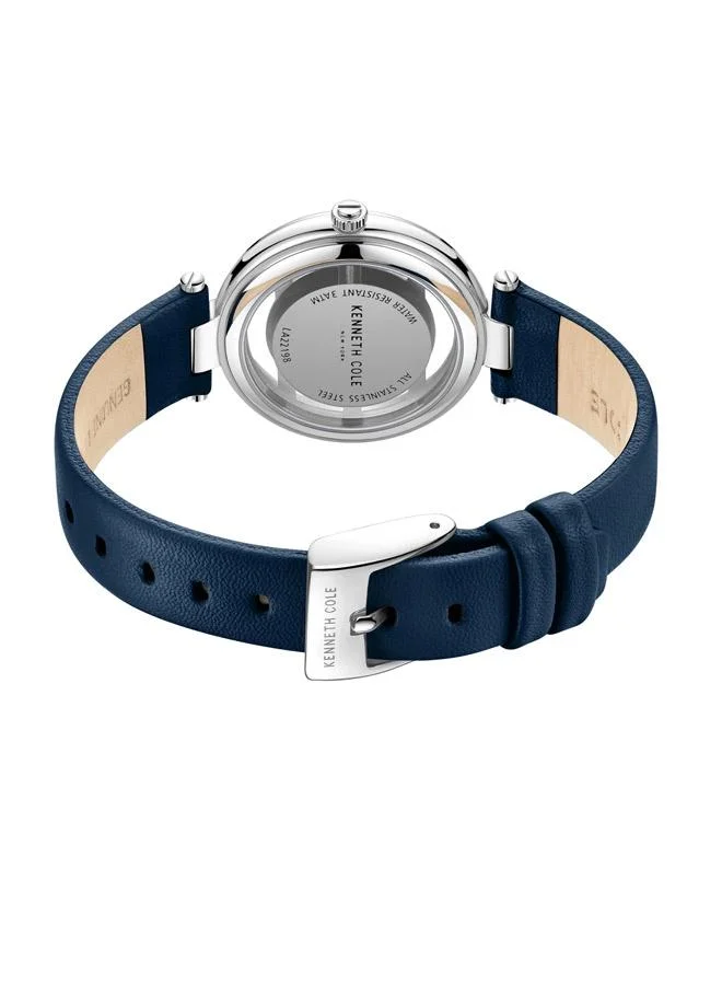 كينيث كول نيو يورك Kenneth Cole New York Watch For Women With Blue Genuine Leather Strap 3 ATM - KCWLA2219803