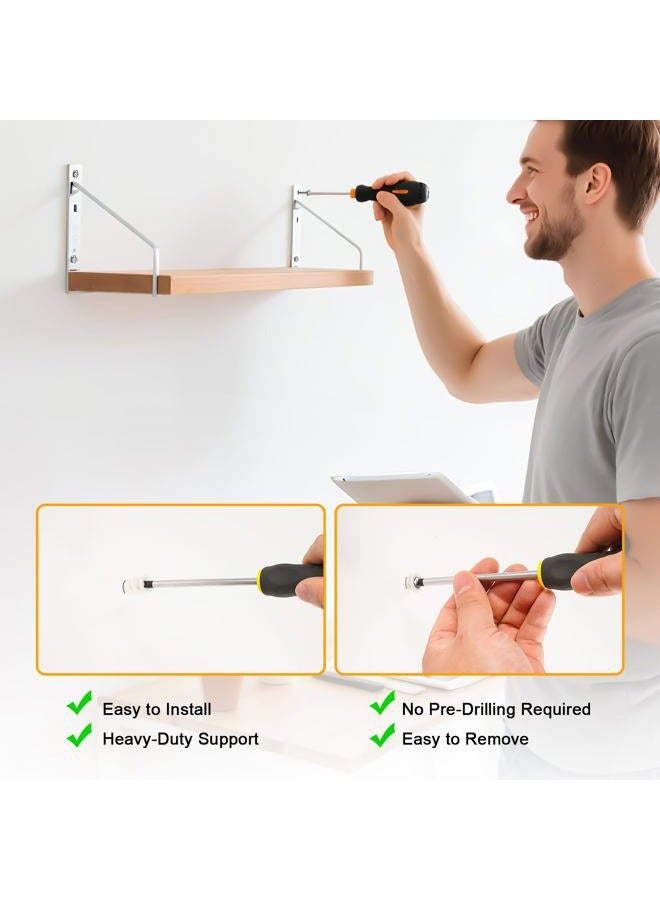 KURUI #8 Self Drilling Drywall Anchors, 100PCs Wall Anchors and Screws for Drywall, 50 Self-Tapping/Threaded Plastic Sheetrock Anchors + 50#8 x 1-1/4'' Screws, 75LB Hanging and Mounting - Image 4